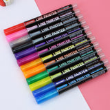 Double line pen dream color highlighter pen