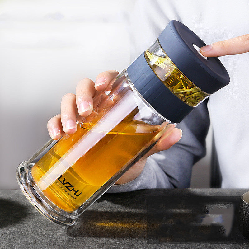 Double-Layer Glass Men's Household Drinking Water Filter Water Cup