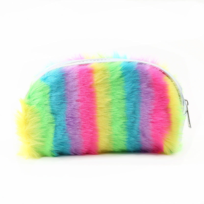 Rainbow Plush Pencil Case