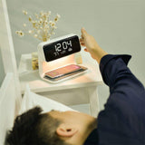 Creative 3 In 1 Bedside Lamp Wireless Charging LCD Screen Alarm Clock Wireless Phone Charger For Iphone