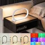 Oval Acrylic LED Desk Lamp – Touch Dimmable, USB Plug-In