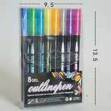 Double Line Pen Color Metal 12 Color Suit