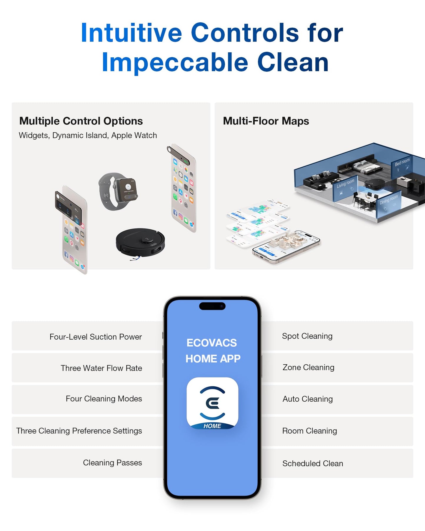 ECOVACS DEEBOT T30e Omni Robot Vacuum and Mop, 20,000Pa Strong Suction, ZeroTangle 3.0 Anti-Tangle for Pet Hair, Self-Empty & Hot Air Drying, Auto Mop Lift, Smart Mapping, for Carpet & Hard Floor