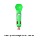 Portable Cat Dog Water Bottle Food Feeder Drinker Poop Dispenser 3 In 1 Leak-proof Multifunctional Dog Water Bottle