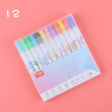 Color double line fluorescent marker pen