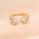 Full Diamond Lightning Angel Butterfly Ring Female Personality Trend Fashion Jewelry