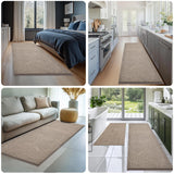 DOMUSTEX Washable Kitchen Rugs Set of 2 (24" x 35.5" + 24" x 59" Rectangular), Kitchen Mats for Floor, Indoor Entryway Runner Rugs for Laundry, Bathroom, Door, Bedroom (Roll Packing)