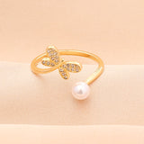 Full Diamond Lightning Angel Butterfly Ring Female Personality Trend Fashion Jewelry