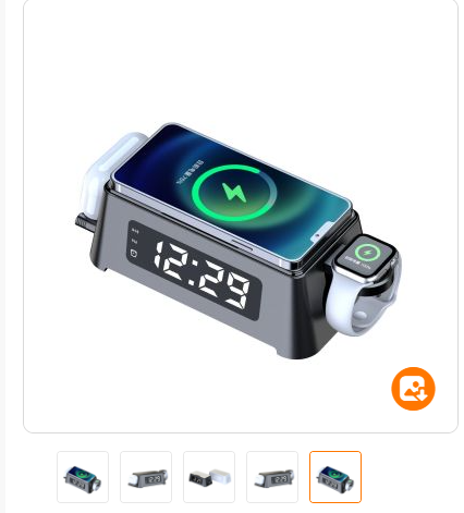 Mobile Phone Compact Wireless Charger With Alarm Clock