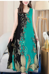 New Fashion Casual 2023 Long Style Loose O-Neck Women Clothes Print, Women Clothing Dresses For Summer
