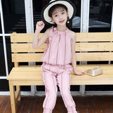 Girls summer vest cropped trousers