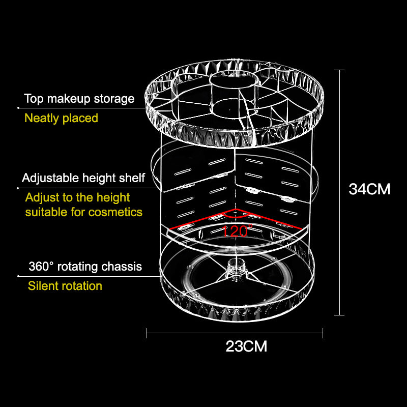 Diamond Pattern Rotating Storage Box 360 Degree Rotating Rack