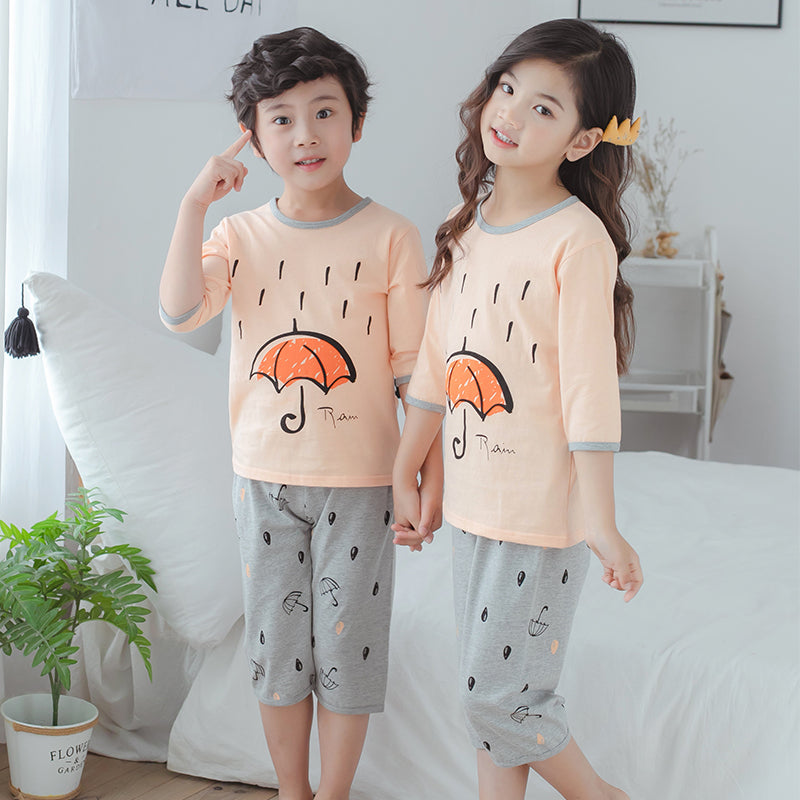 Children Pajamas Boys Summer Thin Cotton Boys Girls