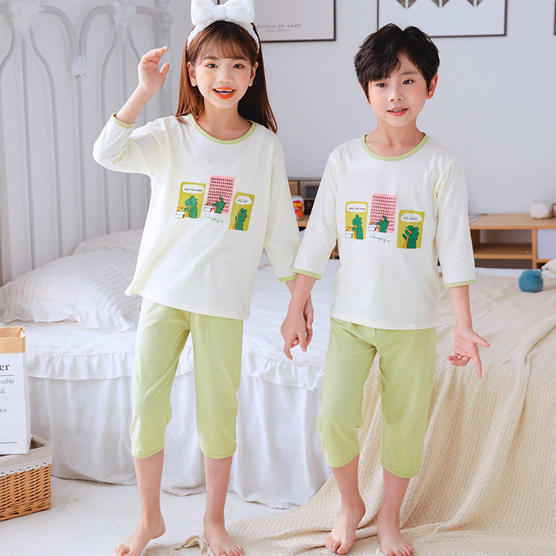 Children Pajamas Boys Summer Thin Cotton Boys Girls