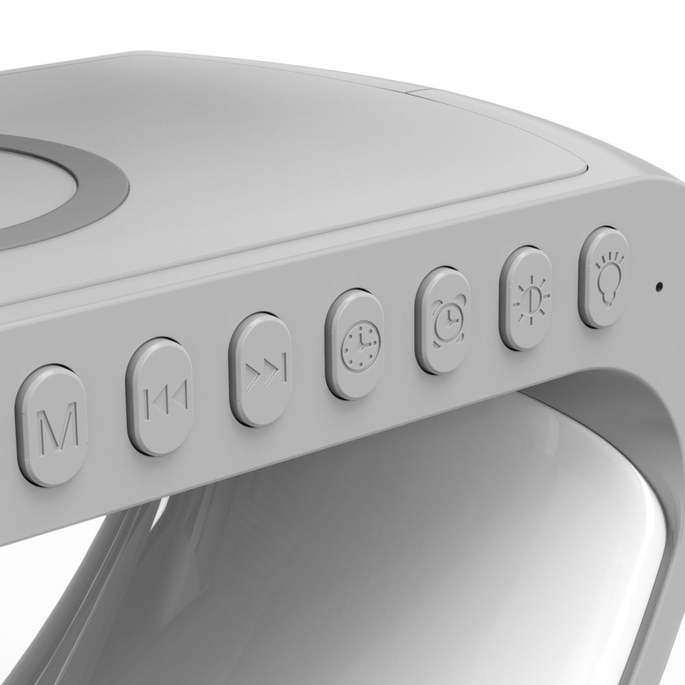 @023 Intelligent Atmosphere Lamp Bluetooth Speaker Wireless Charger Bedside Lamp Sunrise Wake-up Lamp Polar Lamp Alarm Clock