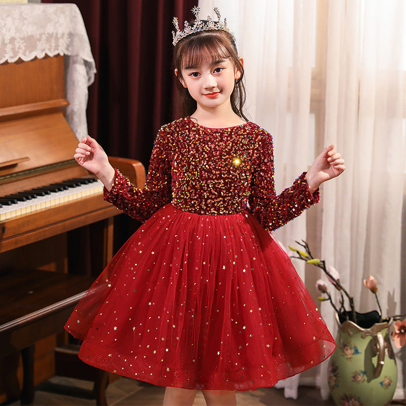 Girls Sequin Princess Dress