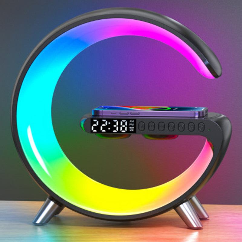 @023 Intelligent Atmosphere Lamp Bluetooth Speaker Wireless Charger Bedside Lamp Sunrise Wake-up Lamp Polar Lamp Alarm Clock