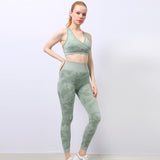 High Elasticity Slim Quick Dry Fitness Yoga Sports Bra Pants Set