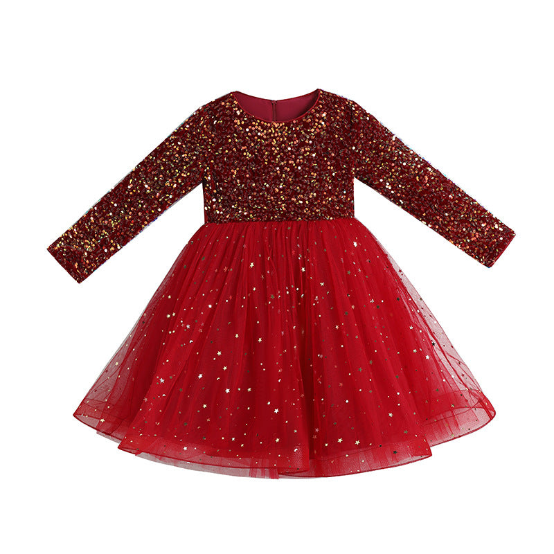 Girls Sequin Princess Dress