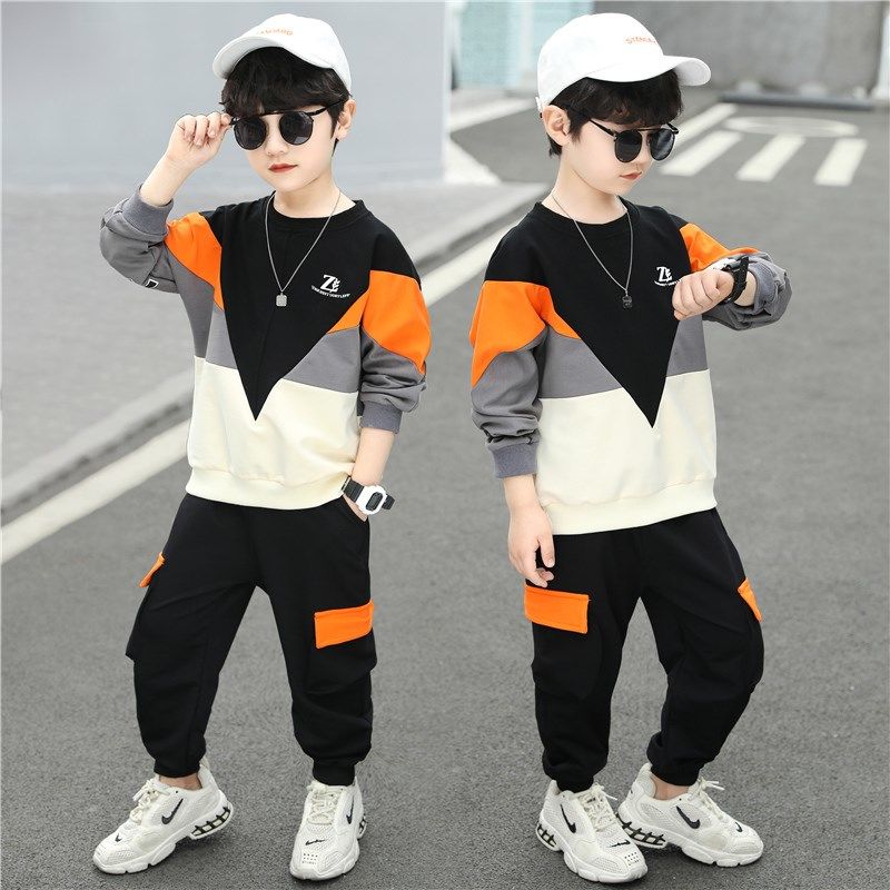 Children's Clothing Sets Boys' Autumn Big Baby Coat+pant Two-piece Sport Suit 4-12 Ages Kids Boutique Clothes Wholesale
