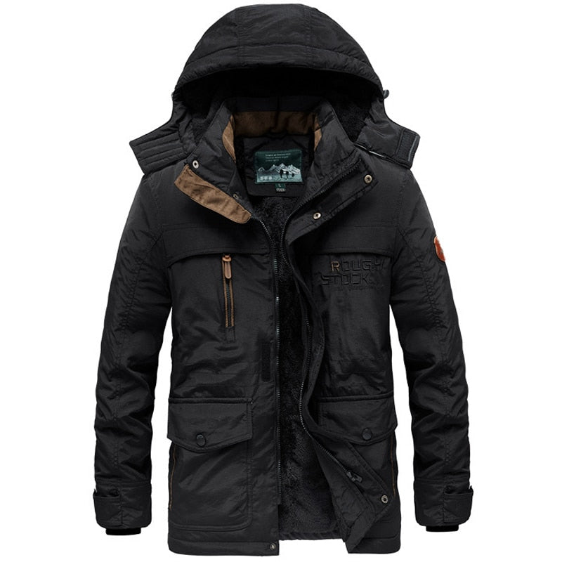Winter parka men jacket Mens Plus velvet Men Hooded Windbreaker coats men's casual warm jackets coat Detachable hat L-6XL 8186