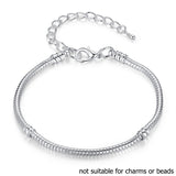 BAMOER 5 Style Silver Color LOVE Snake Chain Bracelet & Bangle 16CM-21CM Pulseras Lobster PA1104