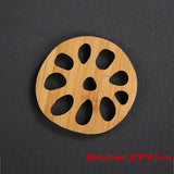 Lotus Shape Drink Coasters Mat Wooden Round Cup Table Mat Tea Coffee Mug Placemat Home Decoration Kitchen Accessories