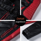 Ucrazy Men 2023 Winter Casual Motor Spliced Leather Jacket Coat Men Autumn Fashion Biker Vintage Warm Leather Jacket Coat Men