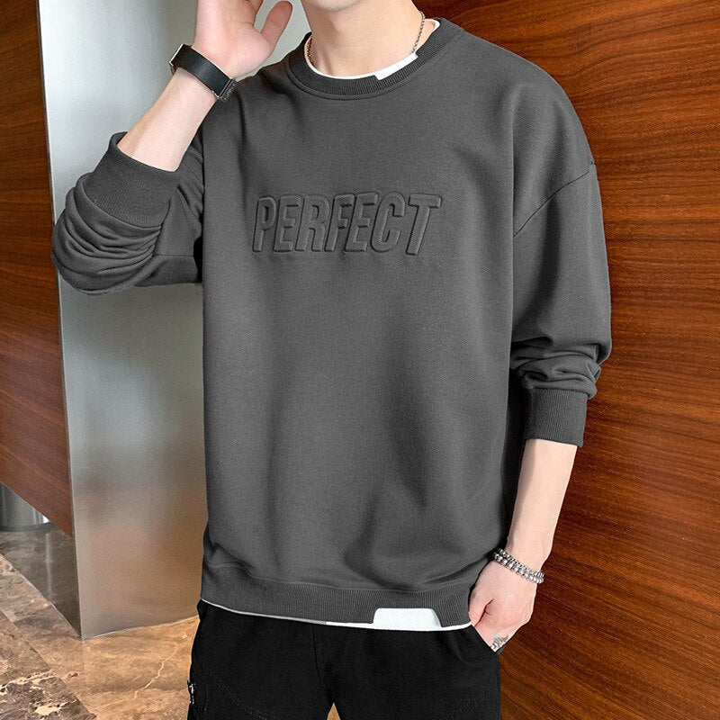 New Male Sweatshirt Small Details Design Tops Men Long Sleeve Asual T-shirt Popular Jacket Coat Boys Clothing Fashion For Autumn