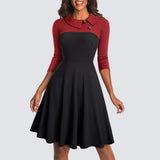 Women Vintage Fit And Flare Swing Skater Work Business Office Party Casual Dress HA136