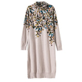 2023 Knitted Thick Midi Wool Sweaters Dress Women Korean Vintage Turtleneck Sweater Autumn Winter Elegant Bodycon Coat Sweaters