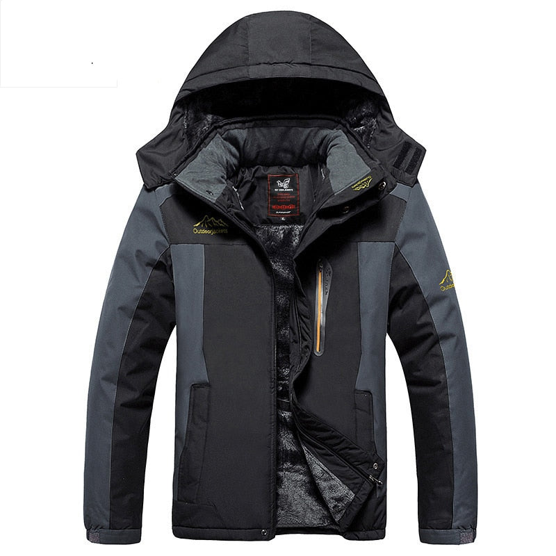 Winter parka men jacket Mens Plus velvet Men Hooded Windbreaker coats men's casual warm jackets coat Detachable hat L-6XL 8186