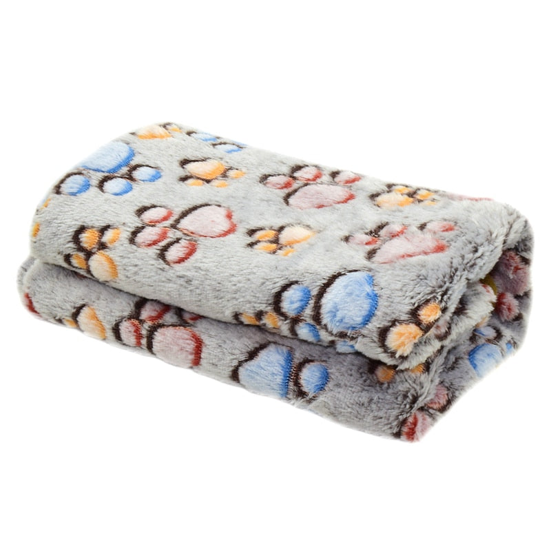 Pet Dog Bed Blanket Soft Fleece Cat Cushion Blanket Winter Warm Paw Print Pet Cats Cover Blanket For Small Medium Large Dogs Mat