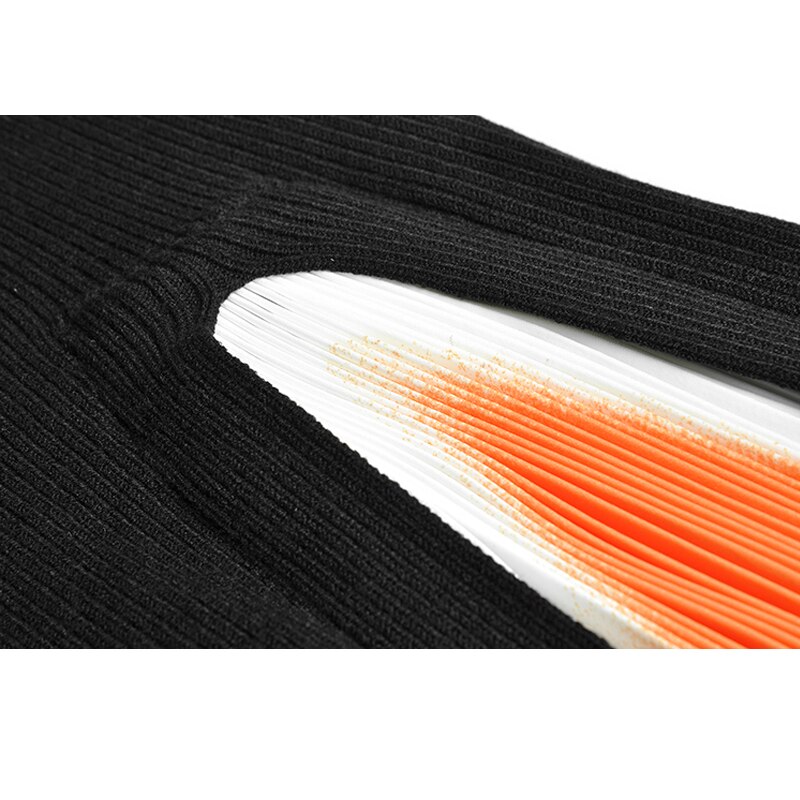 SEQINYY Midi Elegant Dress 2020 Autumn Winter New Fashion Design Women Black Knitting Spliced Orange Print Pleated Casual