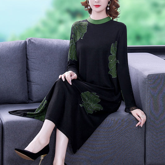 Autumn Winter Knitted Long Sleeve Floral Midi Dress 2023 Elegant Bodycon Office Dress Women Korean Vintage Casual Party Vestidos