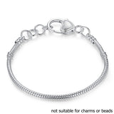 BAMOER 5 Style Silver Color LOVE Snake Chain Bracelet & Bangle 16CM-21CM Pulseras Lobster PA1104