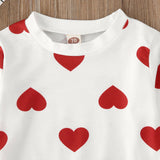 New Toddler Kids Baby Girl Valentine 's Day Clothes Long Sleeve Love Heart Printed Shirt Tops Tutu Skirt 2Pcs Outfits Set