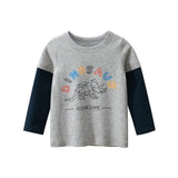 New Spring Children's Clothing Boy T-shirt Wholesale Big Dinosaur Pattern Baby Clothing Mother Kids Clothes With Cotton T