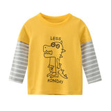 New Spring Children's Clothing Boy T-shirt Wholesale Big Dinosaur Pattern Baby Clothing Mother Kids Clothes With Cotton T
