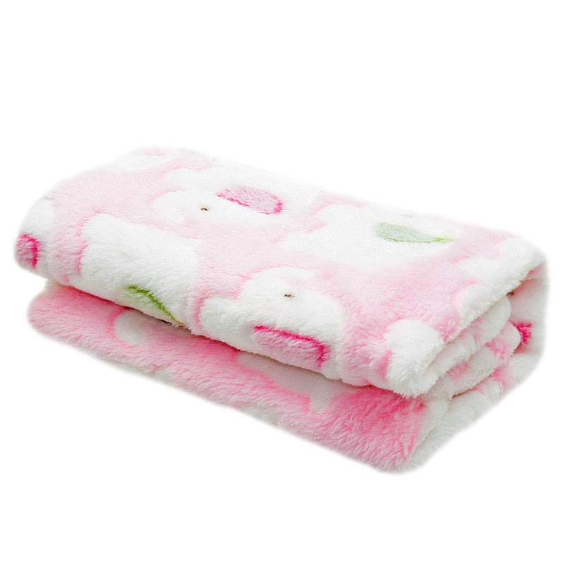 Pet Dog Bed Blanket Soft Fleece Cat Cushion Blanket Winter Warm Paw Print Pet Cats Cover Blanket For Small Medium Large Dogs Mat