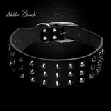 Cool Rivets Studded Best Genuine Leather Pet Dog Collars For Small Medium Large Dogs Black Brown Boxer Bulldog Pitbull XS S M L