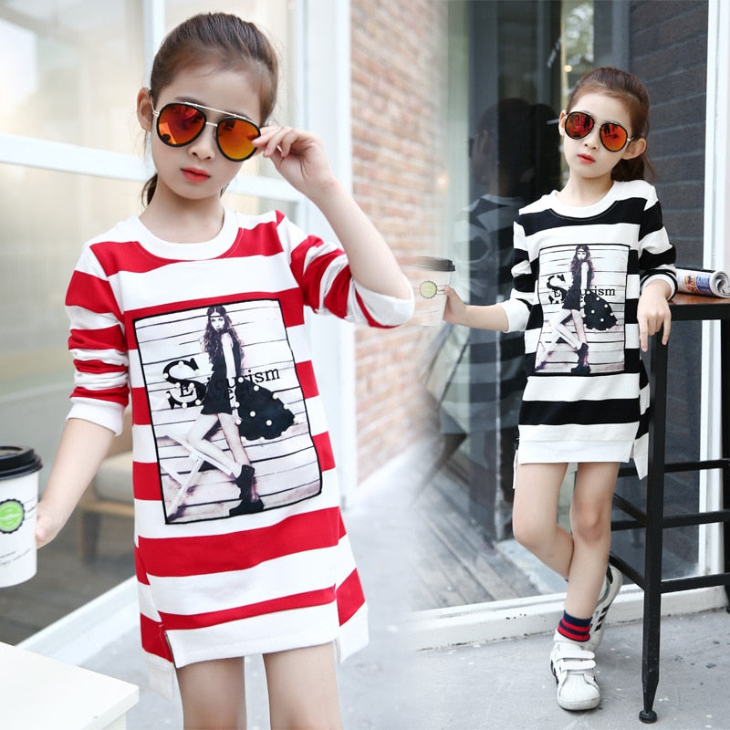 2022 children's clothing girls autumn long-sleeve T-shirt child 100% cotton beads round neck T-shirt basic shirt