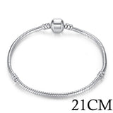 BAMOER 5 Style Silver Color LOVE Snake Chain Bracelet & Bangle 16CM-21CM Pulseras Lobster PA1104