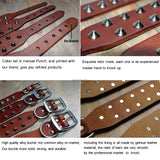 Cool Rivets Studded Best Genuine Leather Pet Dog Collars For Small Medium Large Dogs Black Brown Boxer Bulldog Pitbull XS S M L