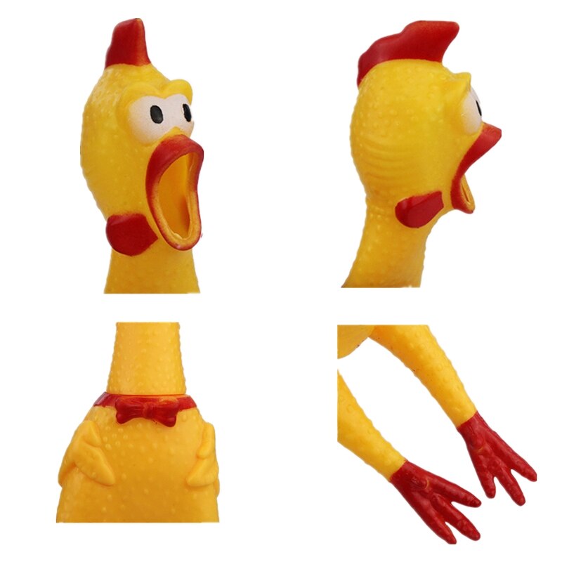 Pet dog toy screaming chicken screaming chicken dog molars yellow rubber chicken dog chew toy durable and funny buzz