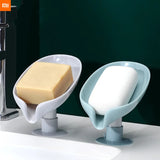 xiaomi Bathroom Supplies Shower Soap Holder Leaf Shape Soap Box Drain Soap Holder Box sponge Storage Plate Tray Bathroom Gadg