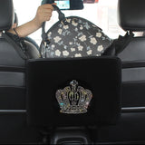 Diamond Rhinestone Car Storage Bag Hanging Automobile Organizer Seat Back Holder styling Stowing Tidying Car Interior Accessorie