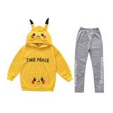 2 Pcs Kids Clothes Girl Spring Autumn Cartoon Pull Sleeve Tracksuit 2 5 7 8 10 12 14 Years Hoodies Top + Pants Sportswear Sets