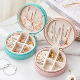 New Portable Leather Jewelry Box Princess European Korean Simple Small Mini Earrings Rings Storage Case Hot Sell