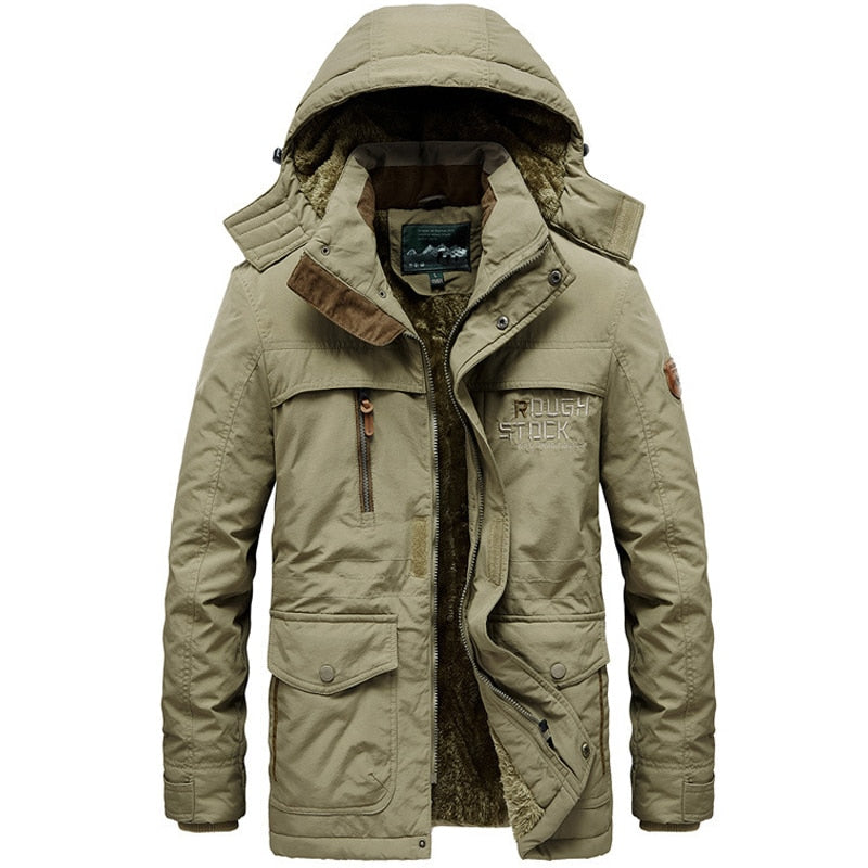 Winter parka men jacket Mens Plus velvet Men Hooded Windbreaker coats men's casual warm jackets coat Detachable hat L-6XL 8186